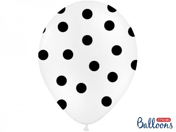 Svatební balonky 30cm bílo/černý puntík