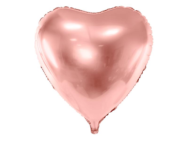 Foliový balónek srdce, růžové zlato 72cm