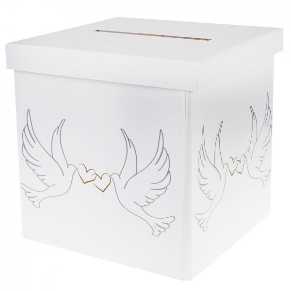 Svatební krabice na peníze - holubice