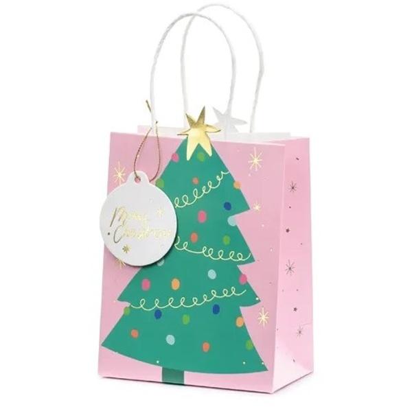 Vánoční dárková taška stromek 14 x 20,5 x 8 cm