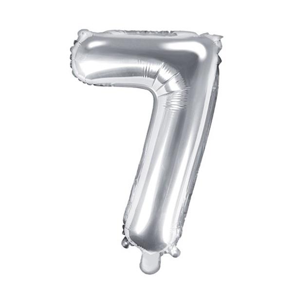 Foliový stříbrný balónek číslice 7, 35 cm