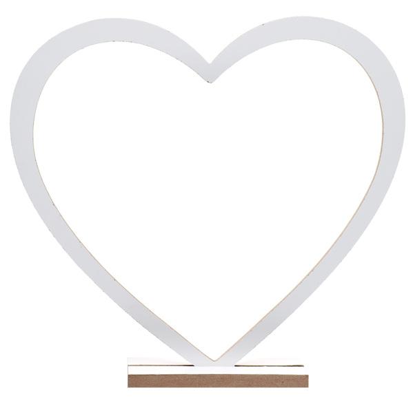 Dřevěné srdce - velké bílé